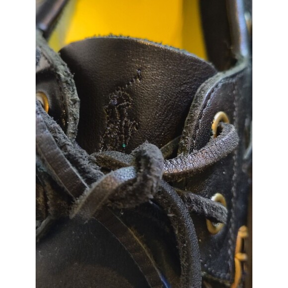 Polo Ralph Lauren Leather Boat Shoes - Men’s Size 11D - Black with Yellow... main image 6